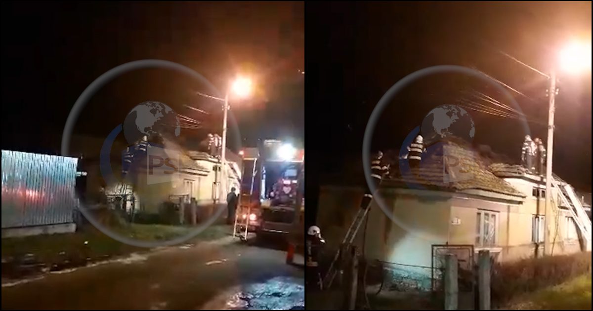 VIDEO. Incendiu la o casă din municipiul Satu Mare. Intervenție de urgență a pompierilor