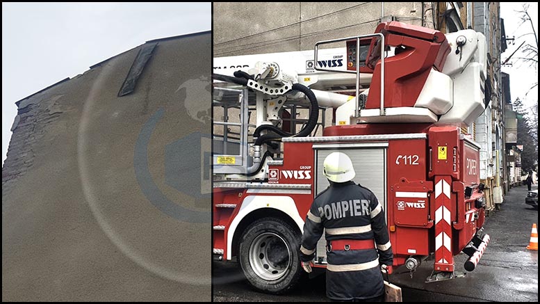 FOTO. Vântul puternic provoacă distrugeri și în centrul municipiului Satu Mare