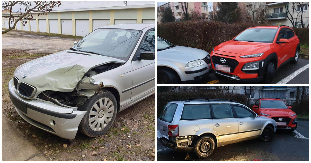 FOTO. Șoferul care a avariat mașini în Micro 16, găsit! Poliția a găsit și un alt vinovat!