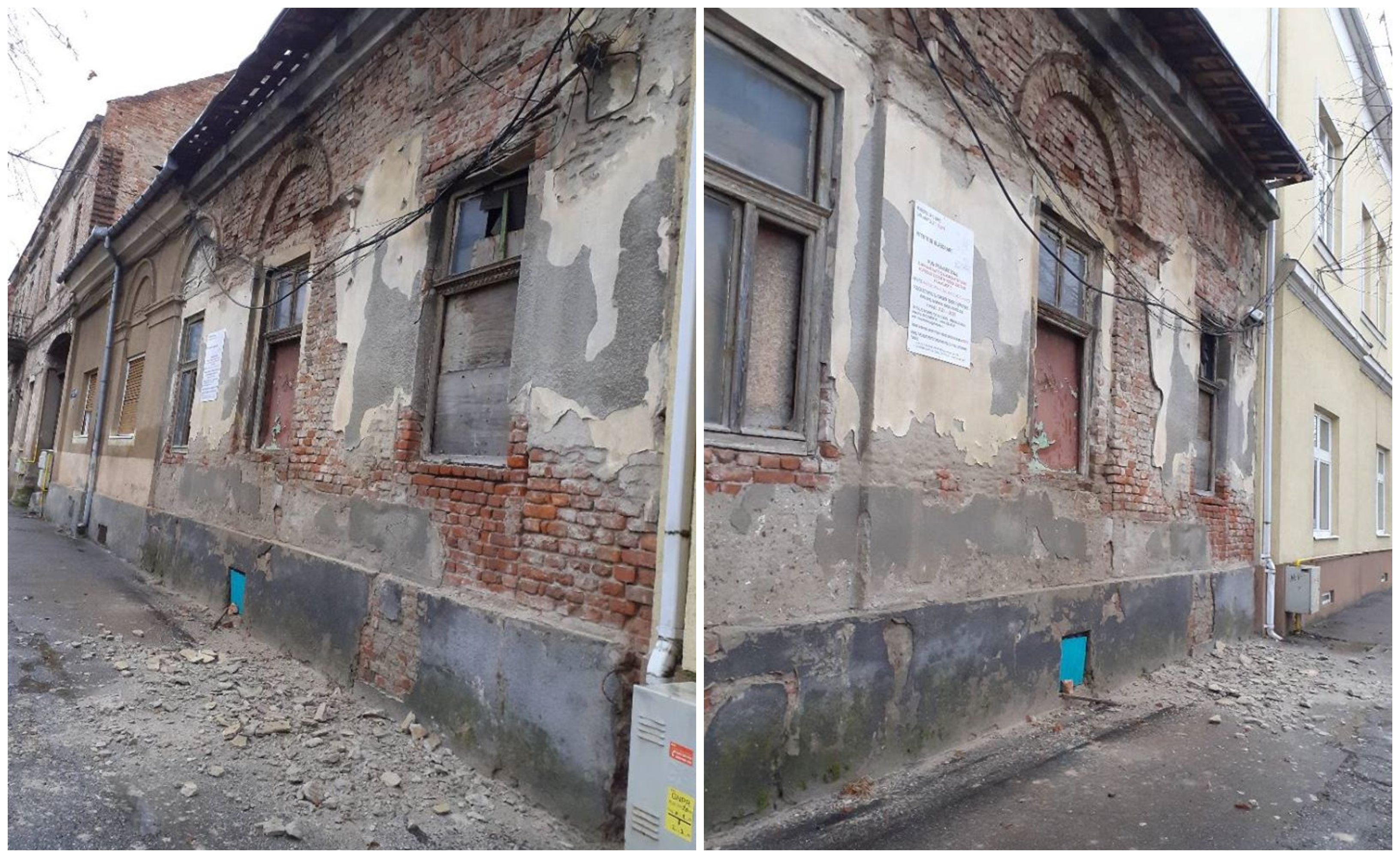 FOTO. Clădirile istorice, din centrul municipiului Satu Mare, cad pe bucăți