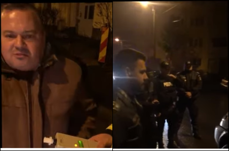 VIDEO. Comisar de Poliție, cu mașina pe contrasens și rupt de beat la volan