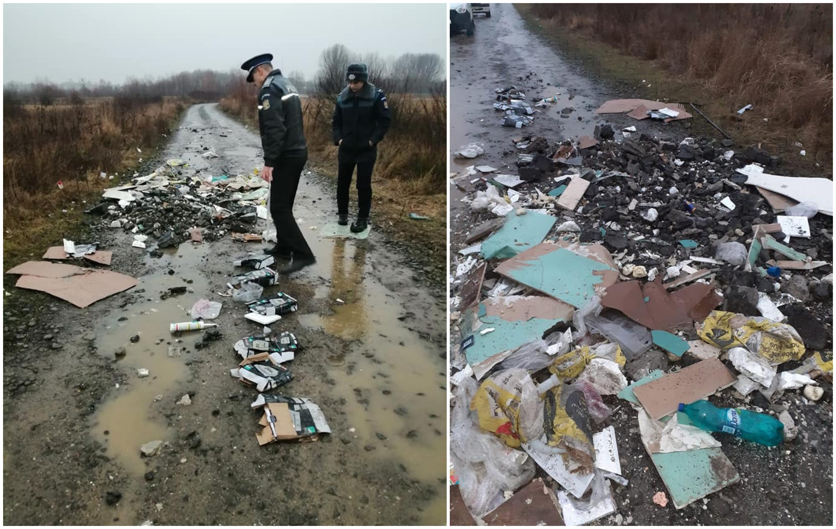 FOTO. Sătmarul minunilor! Gunoi pus în mijlocul drumului, a intervenit Poliția