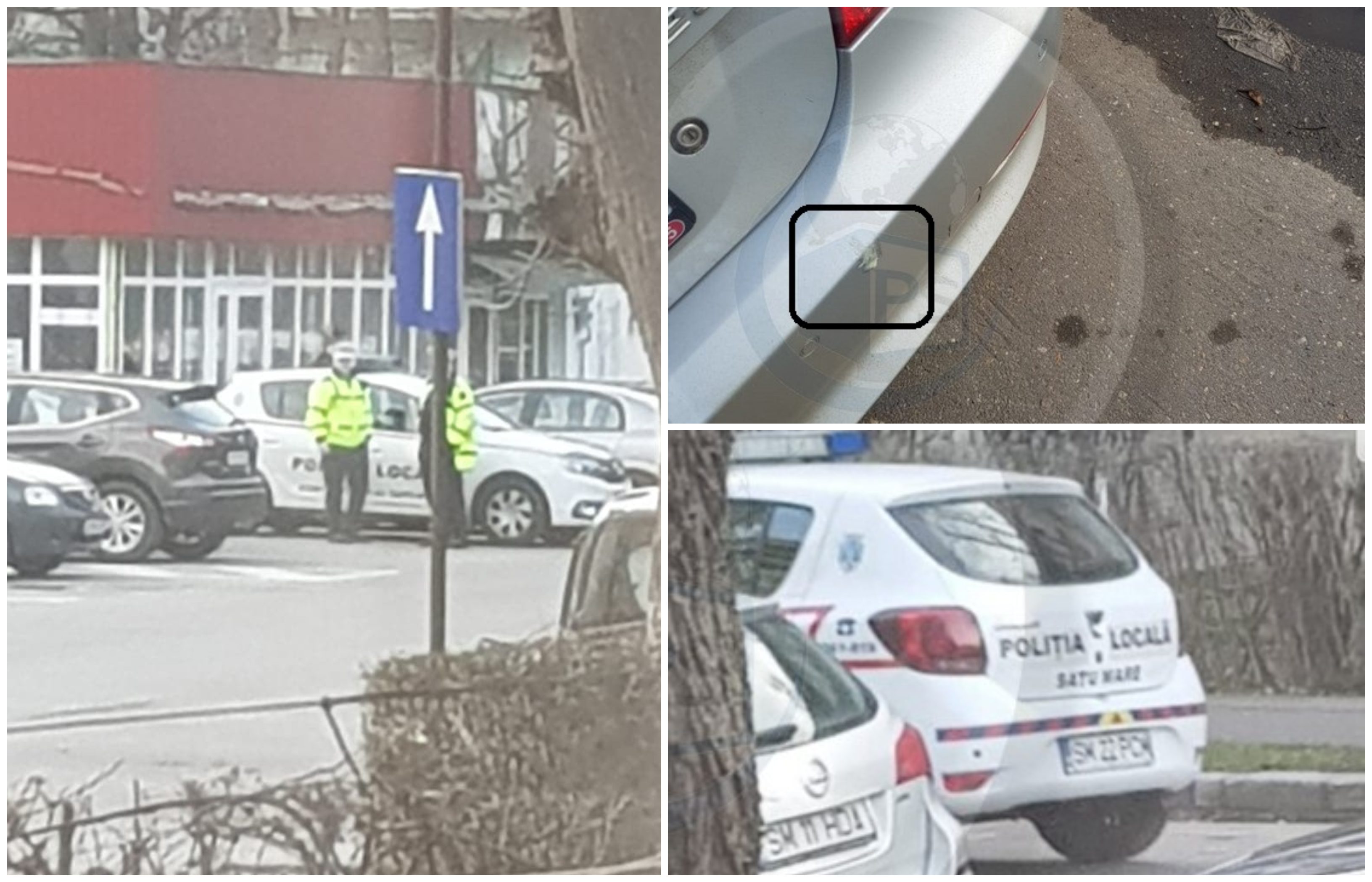 FOTOGALERIE. Polițist local acuzat că i-a scuipat mașina unui sătmărean
