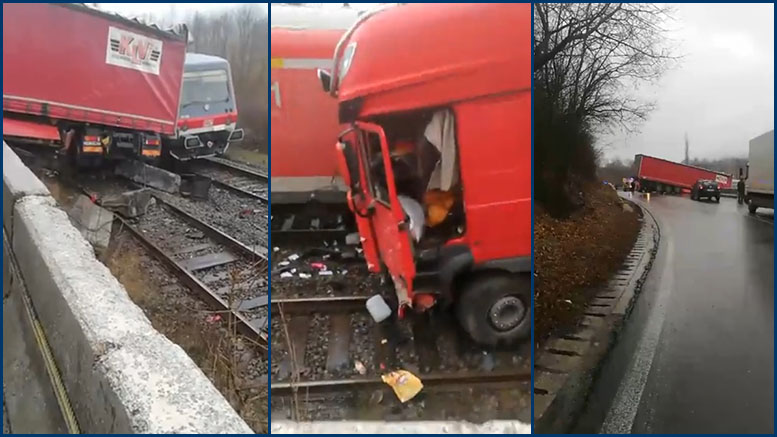 VIDEO. Accident pe DN1, între Cluj-Napoca și Oradea. Un TIR a fost proiectat într-un tren