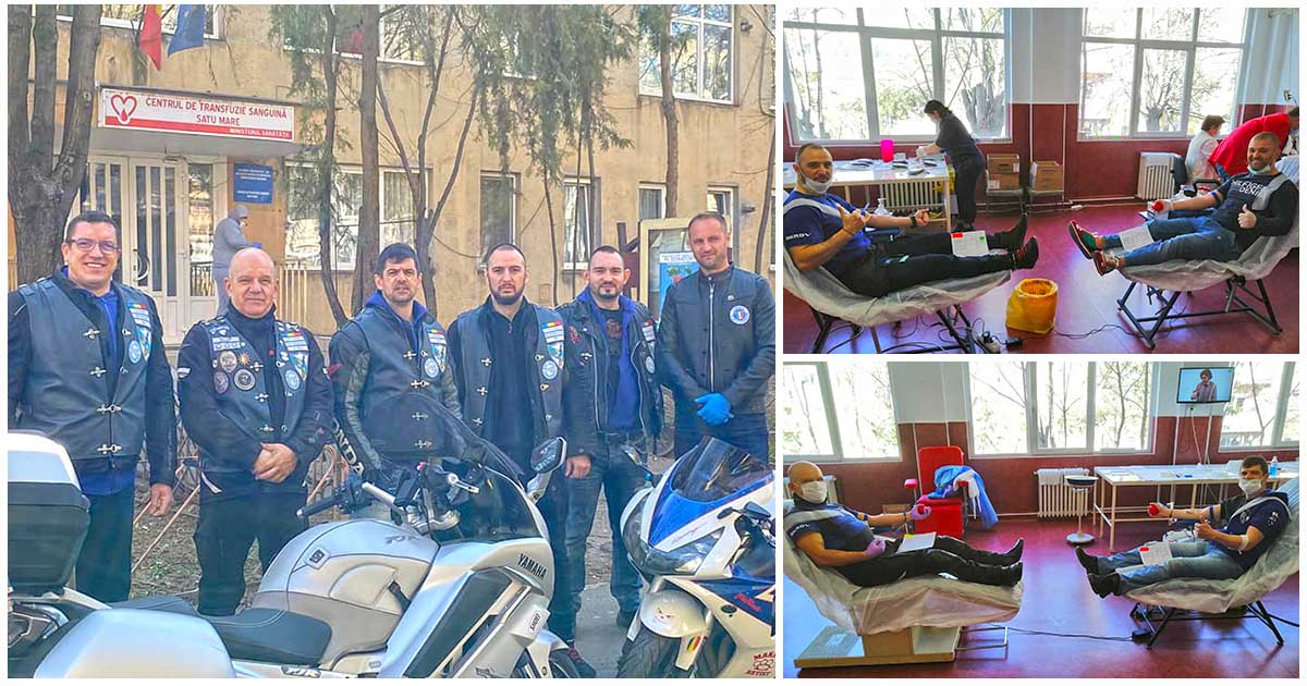 FOTO. RESPECT! Motocicliștii și luptătorii donează sânge în Satu Mare!