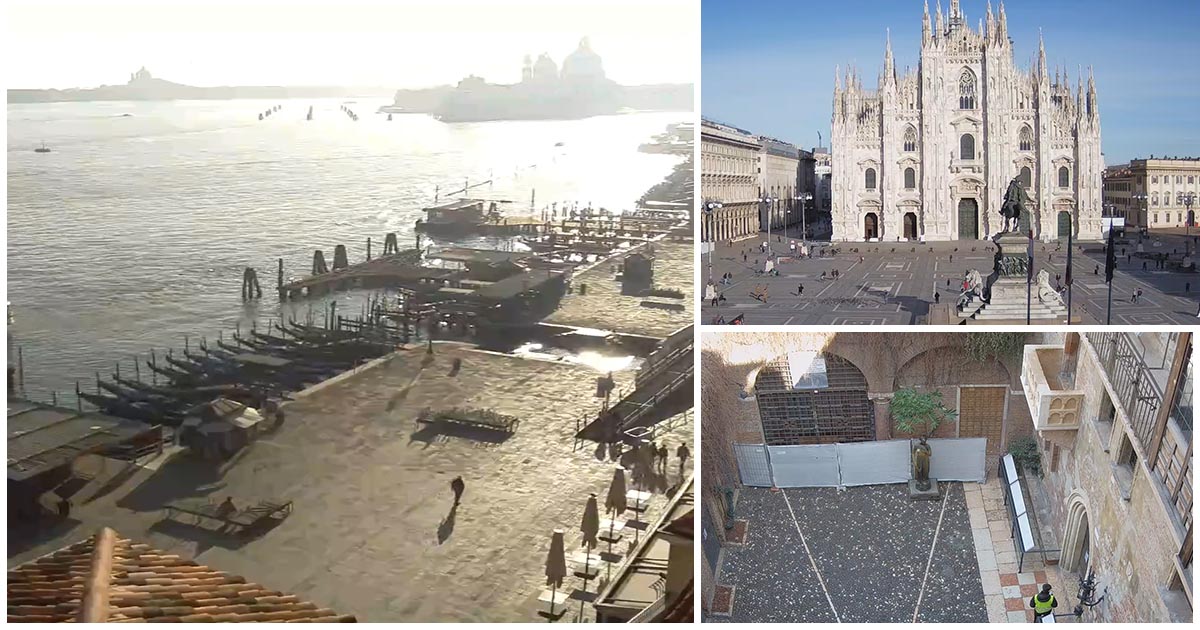 FOTO. Italia, rămasă fără turiști. Principalele orașe turistice, pustii după intrarea în carantină