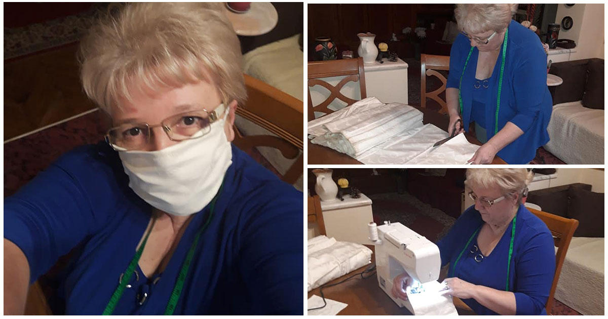 FOTO. EXEMPLU. Directorul unei instituții din Satu Mare face măști pentru sătmăreni!