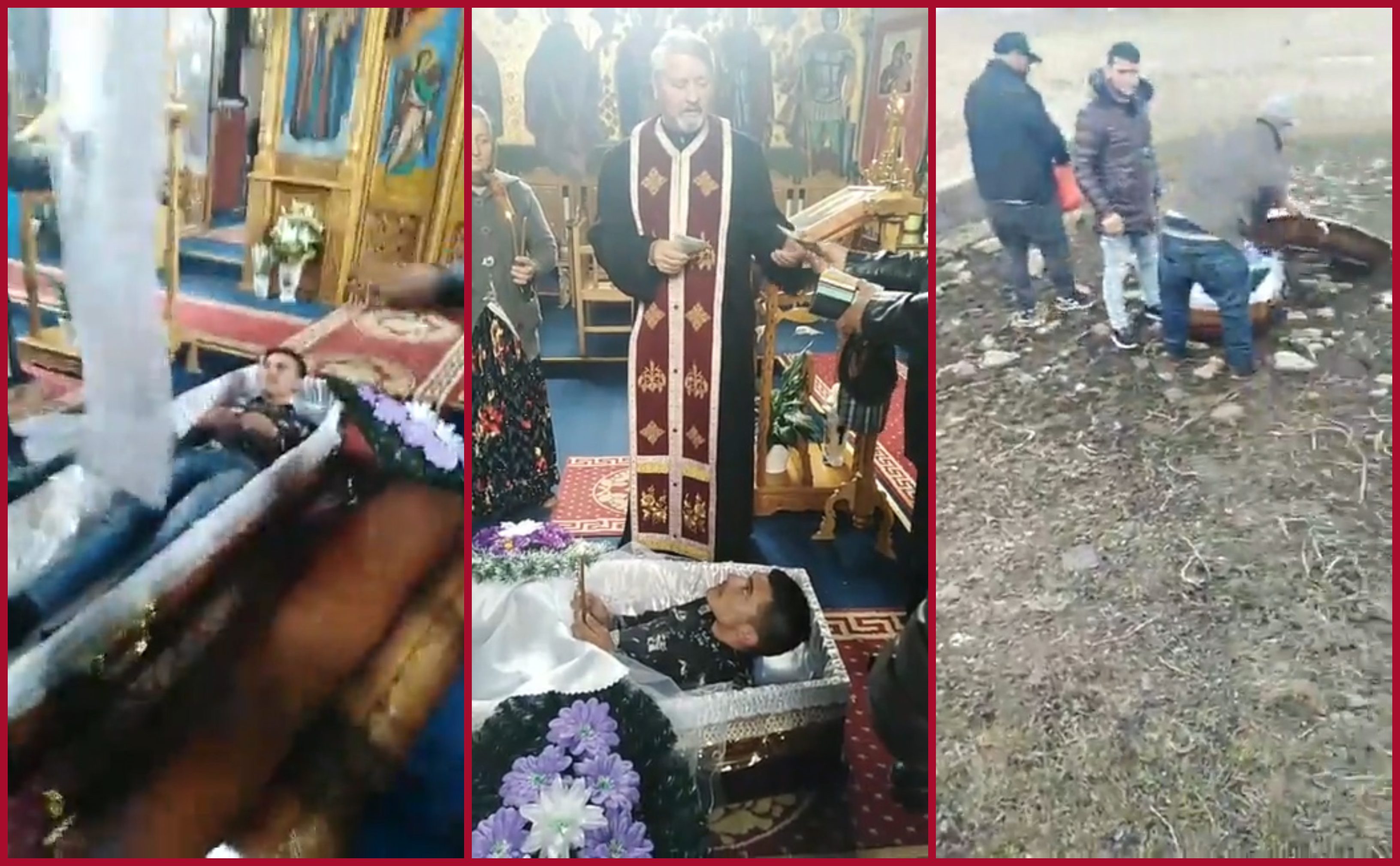 VIDEO. Bătaie de joc într-o biserică ortodoxă! Rromii fac blesteme într-un sicriu