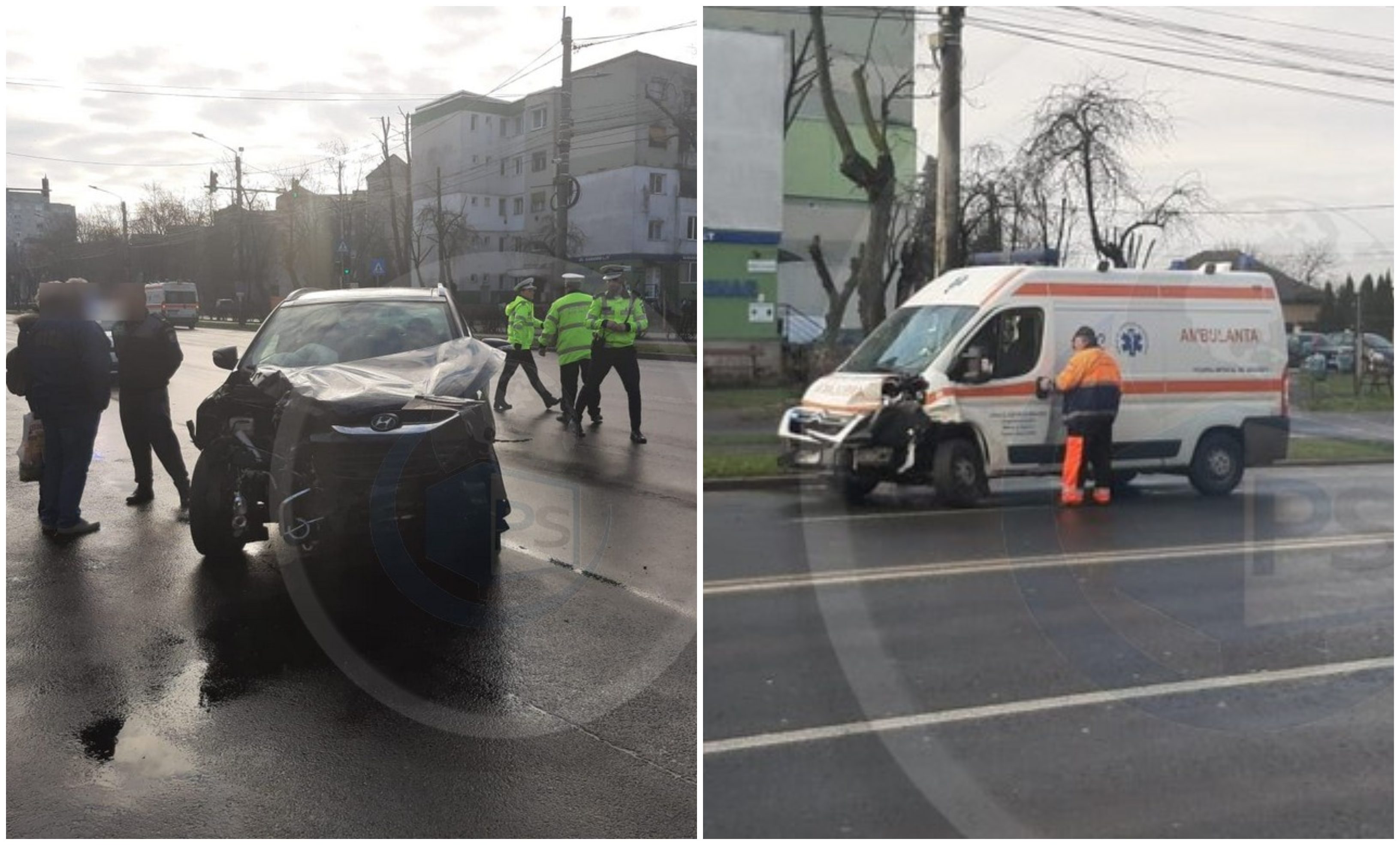 FOTO/VIDEO. Impact între o ambulanță și un SUV. Accident pe Drumul Careiului