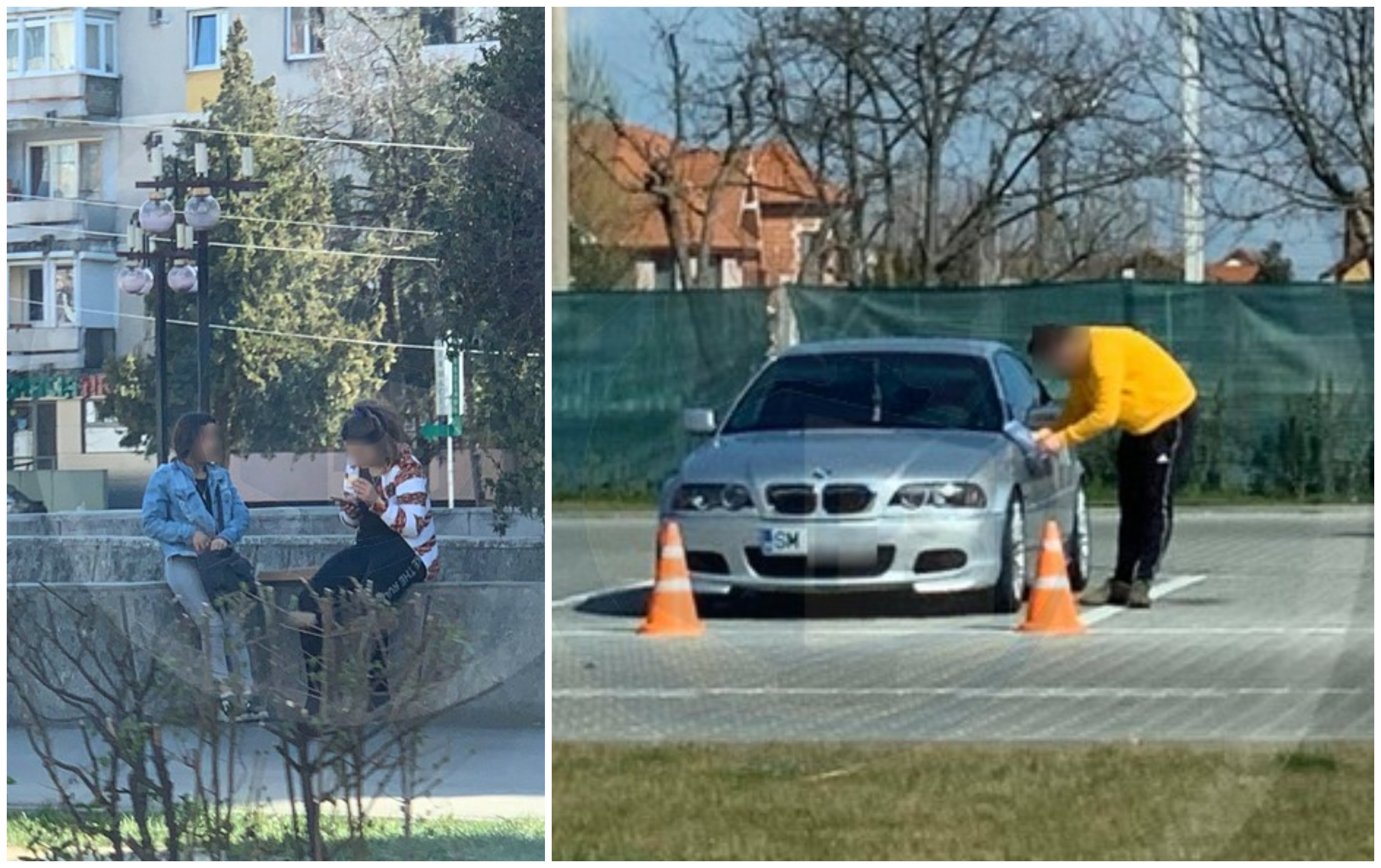 FOTO. Carantină?! Cu BMW-ul la spălătorie sau la taclale în Satu Mare. Poliția, absentă!