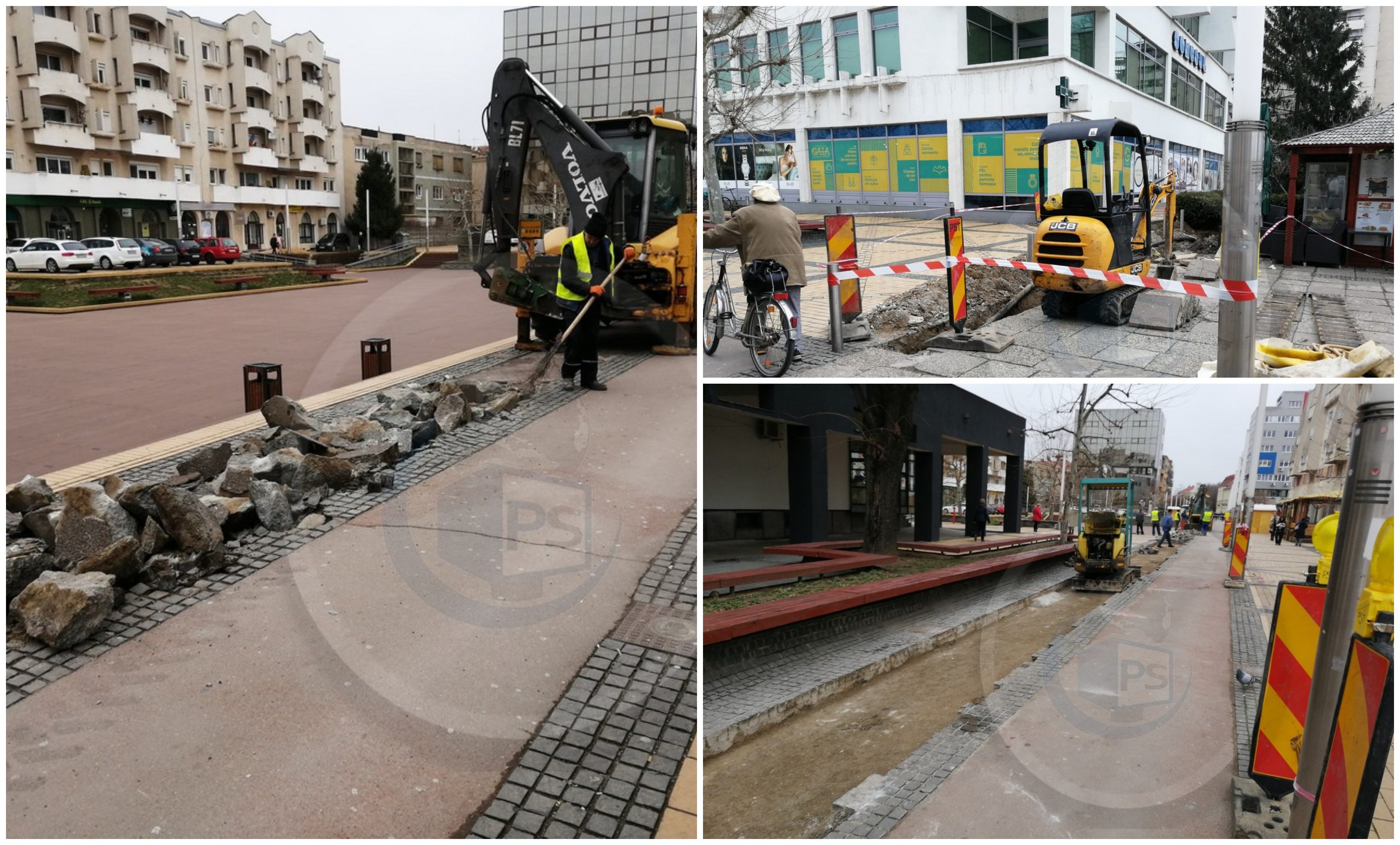 FOTO. Se sparge Centrul Nou al municipiului Satu Mare. Atenție la lucrări!
