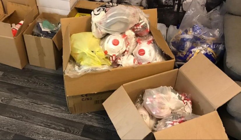 FOTO. Încep descinderile la speculanți. O tonă de dezinfectanți și echipamente de protecție, confiscate