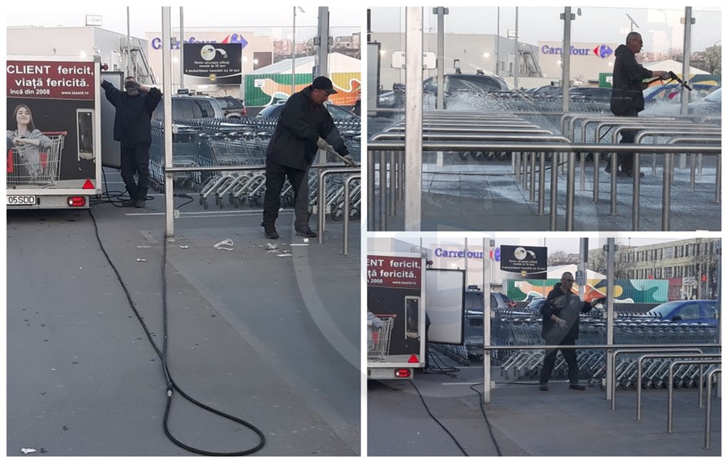 FOTO/VIDEO. Dezinfectare anti-COVID19 la Lidl, în municipiul Satu Mare