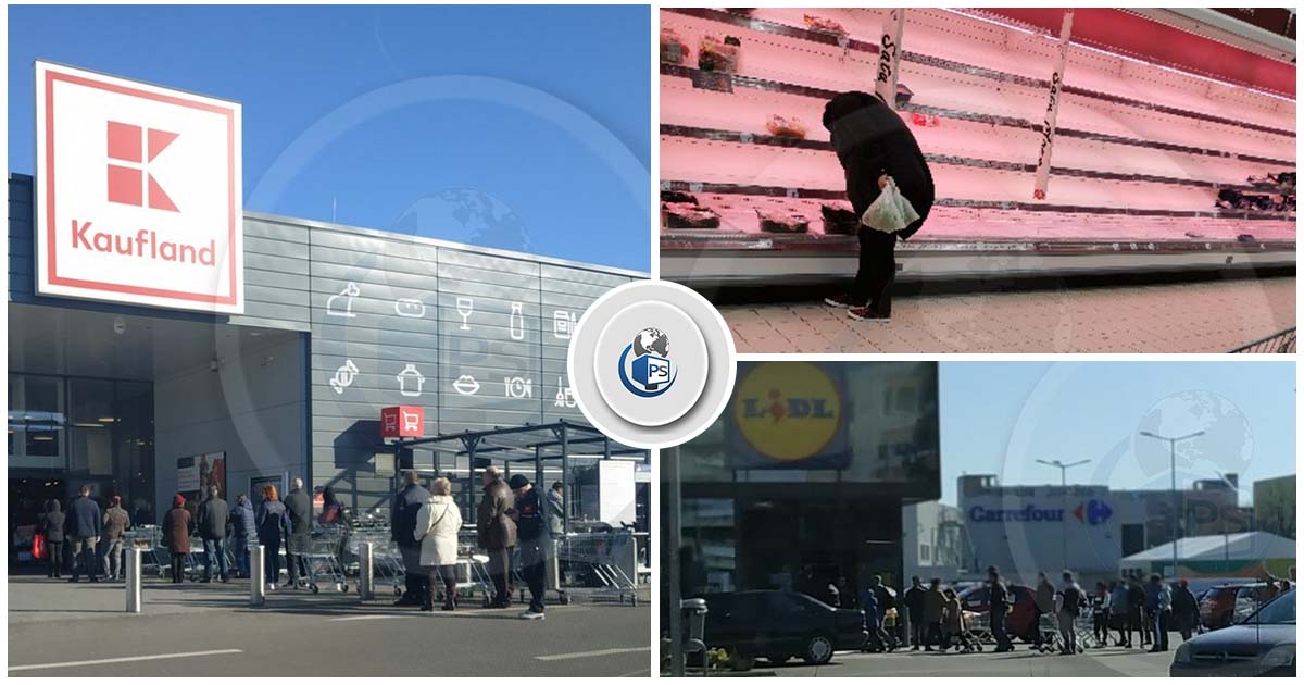 FOTO. Cozi la supermarket-urile din Satu Mare. Apel la calm din partea autorităților