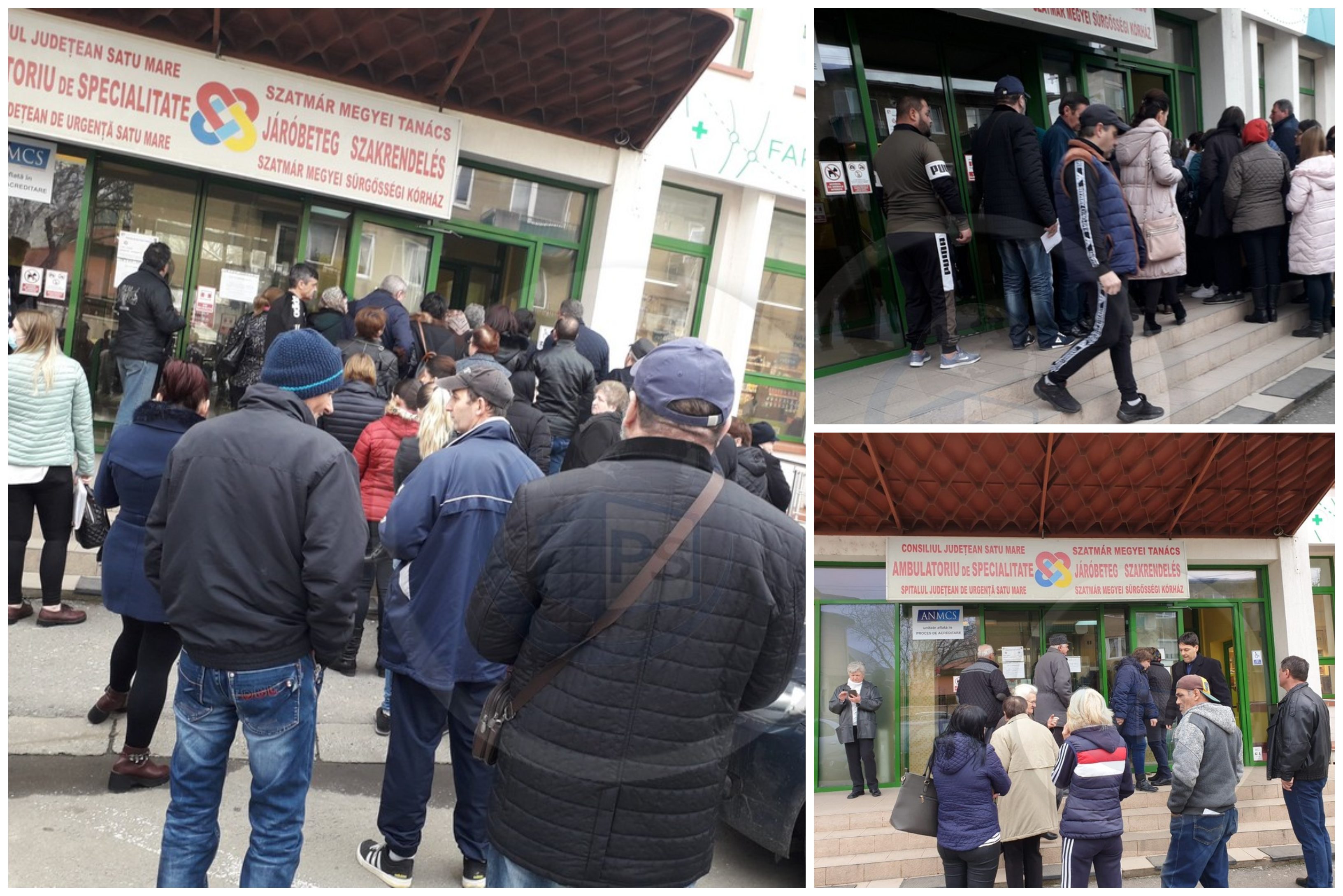 FOTOGALERIE. Zeci de oameni ținuți în fața Policlinicii Vechi. A ajuns și Poliția