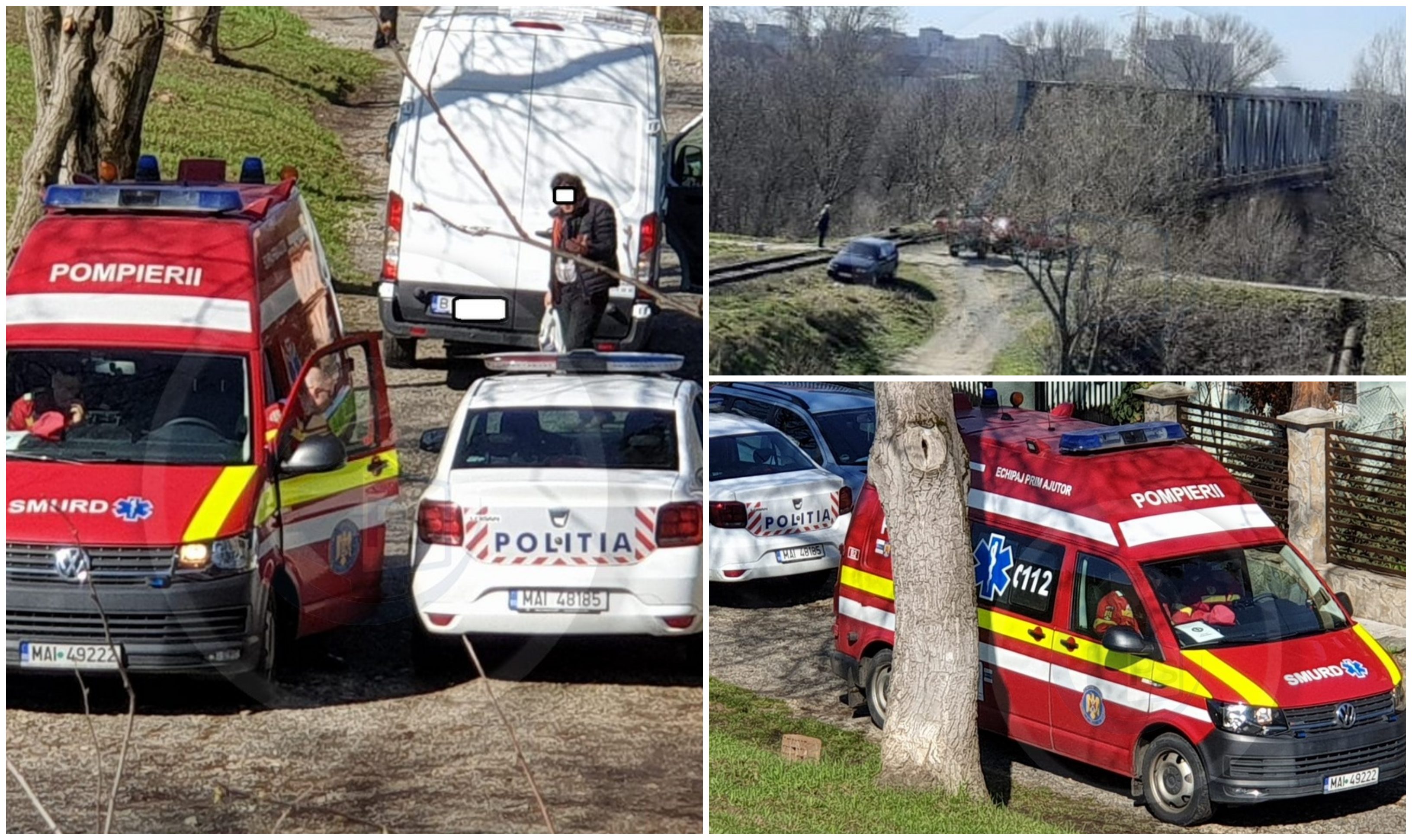 FOTO. Mobilizare de forțe la Podul de fier! Poliție, pompieri și SMURD