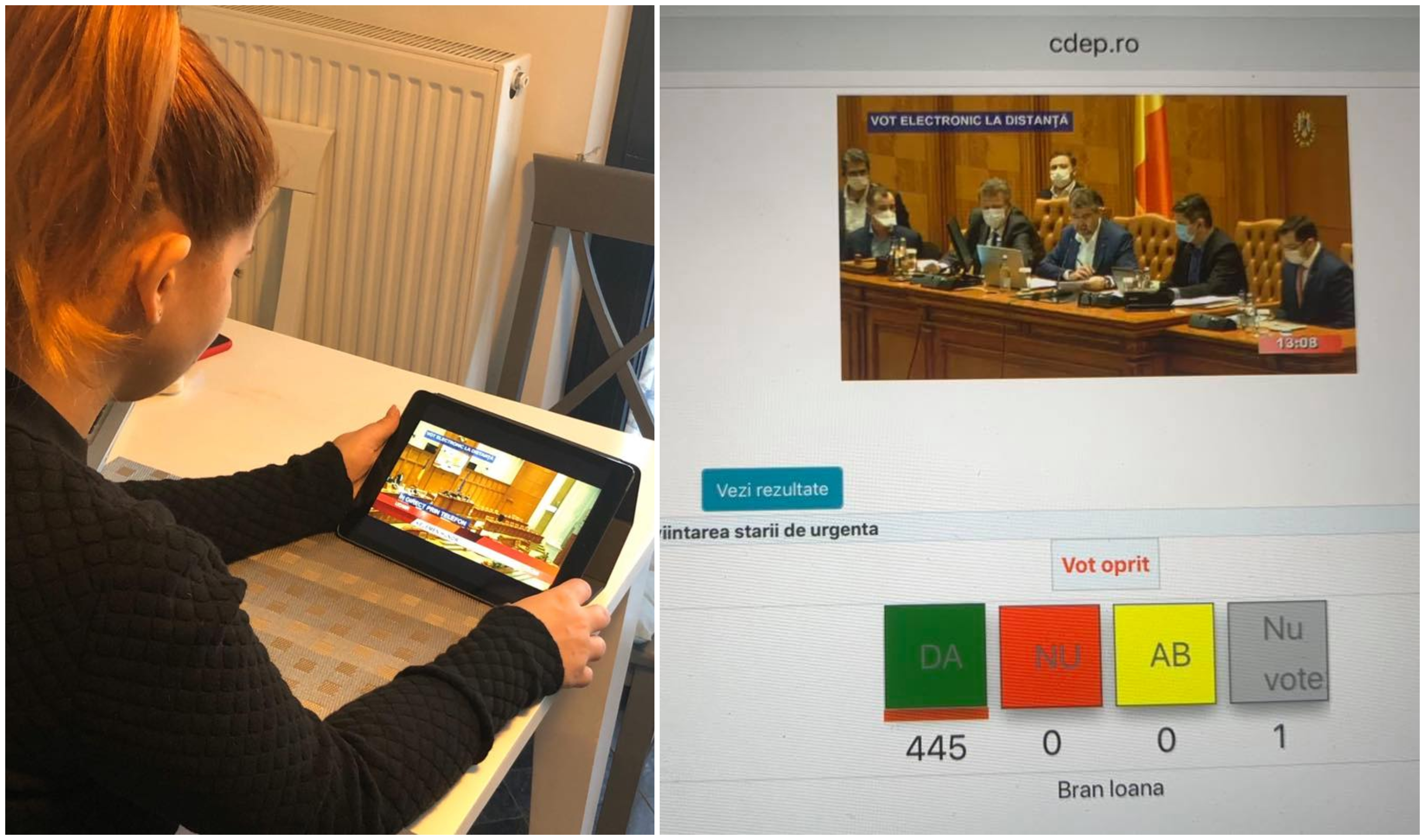 Parlamentul a încuviinţat decretarea stării de urgenţă, cu unanimitate de voturi, de la distanță