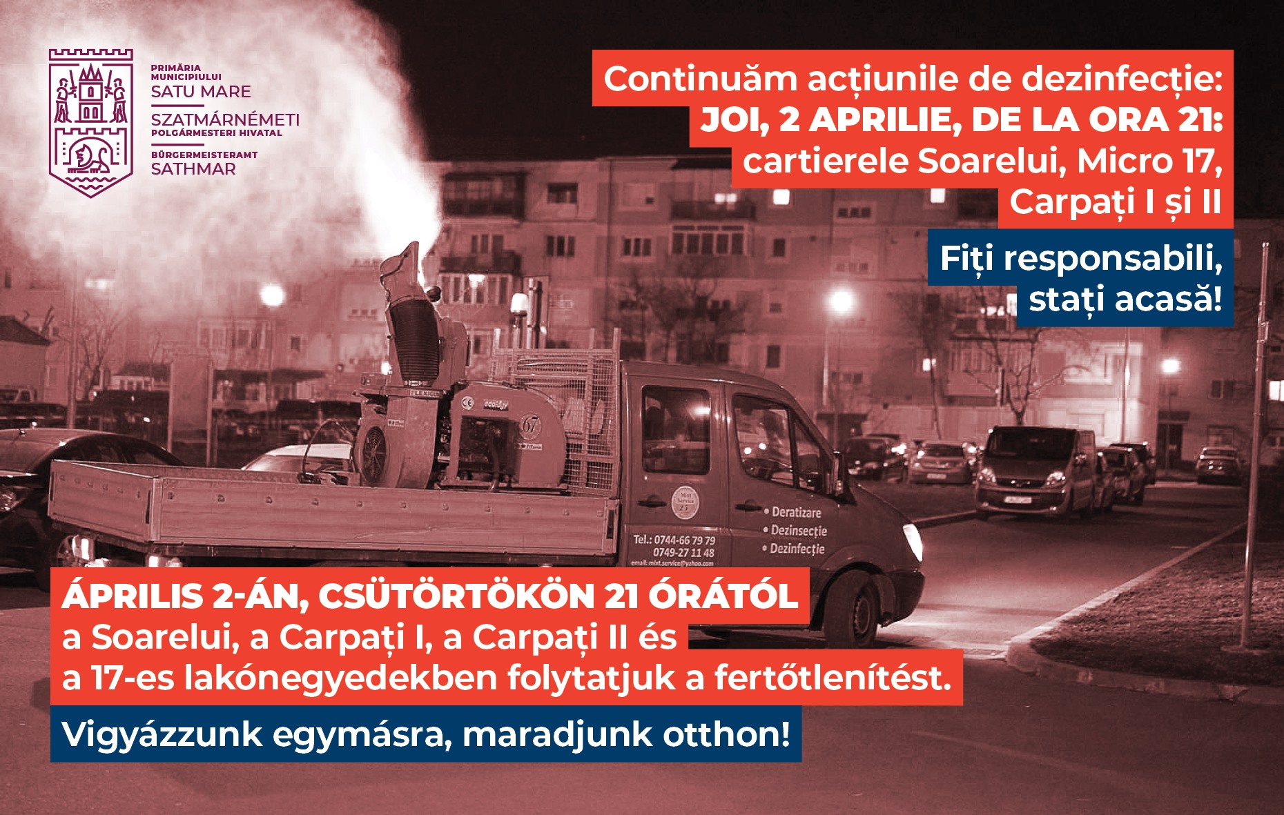 Acțiune de dezinfectare în cartierele Soarelui, Micro 17, Carpați I și II