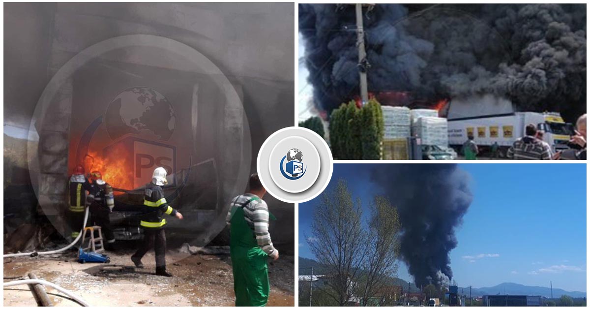 FOTO/VIDEO. Incendiu puternic în Baia Mare. Fumul gros s-a văzut de la kilometri distanță