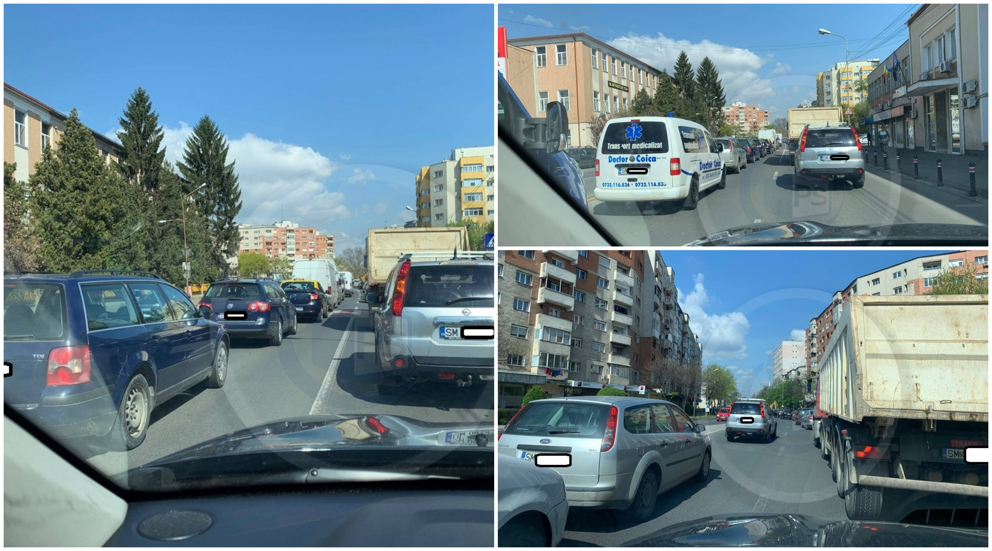 FOTO/VIDEO. Sătmărenii au ieșit masiv din case. Circulație bară la bară în municipiu