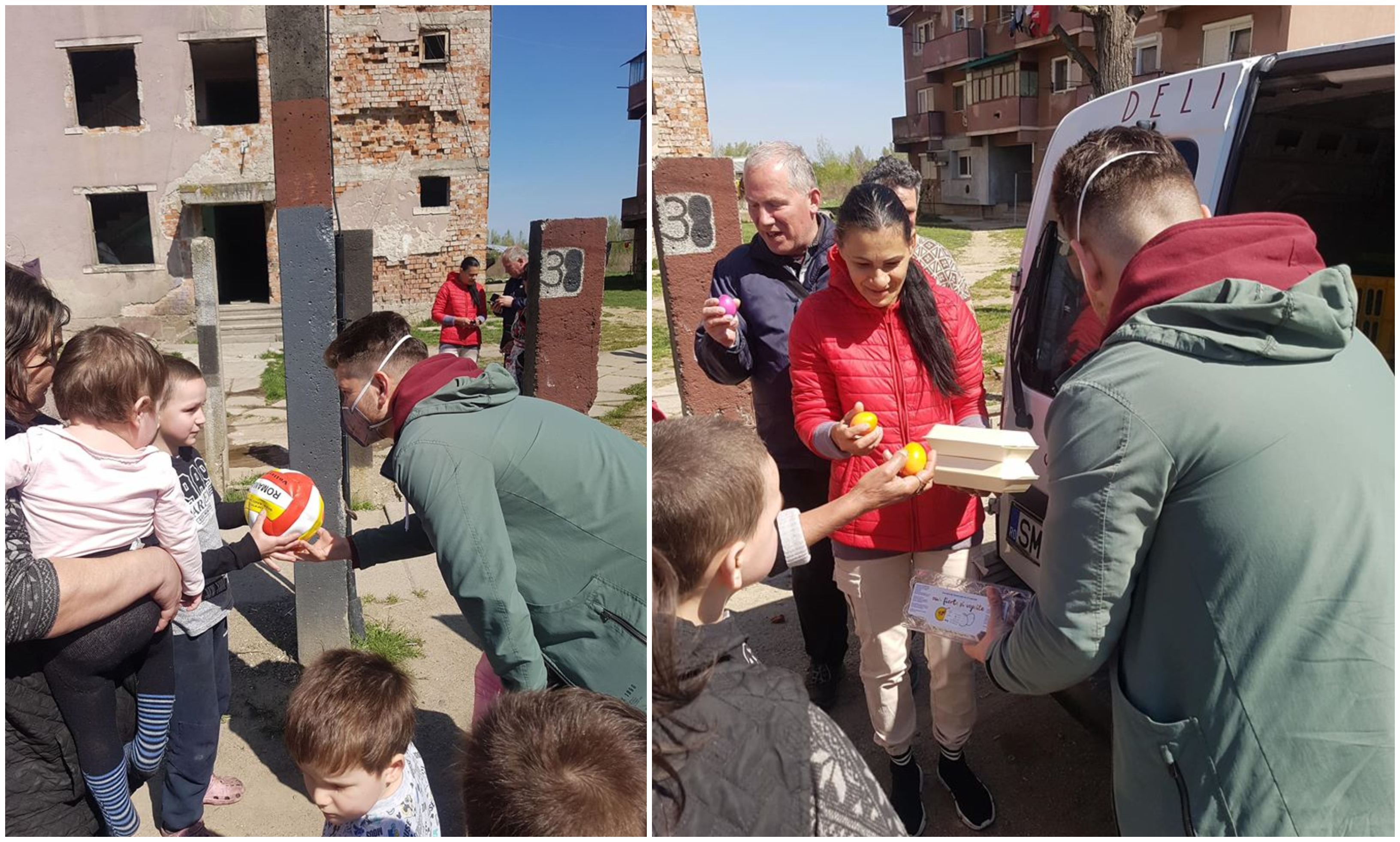 FOTO. Alimente pentru sărmanii Sătmarului. Bucuria de pe fețele lor, neprețuită