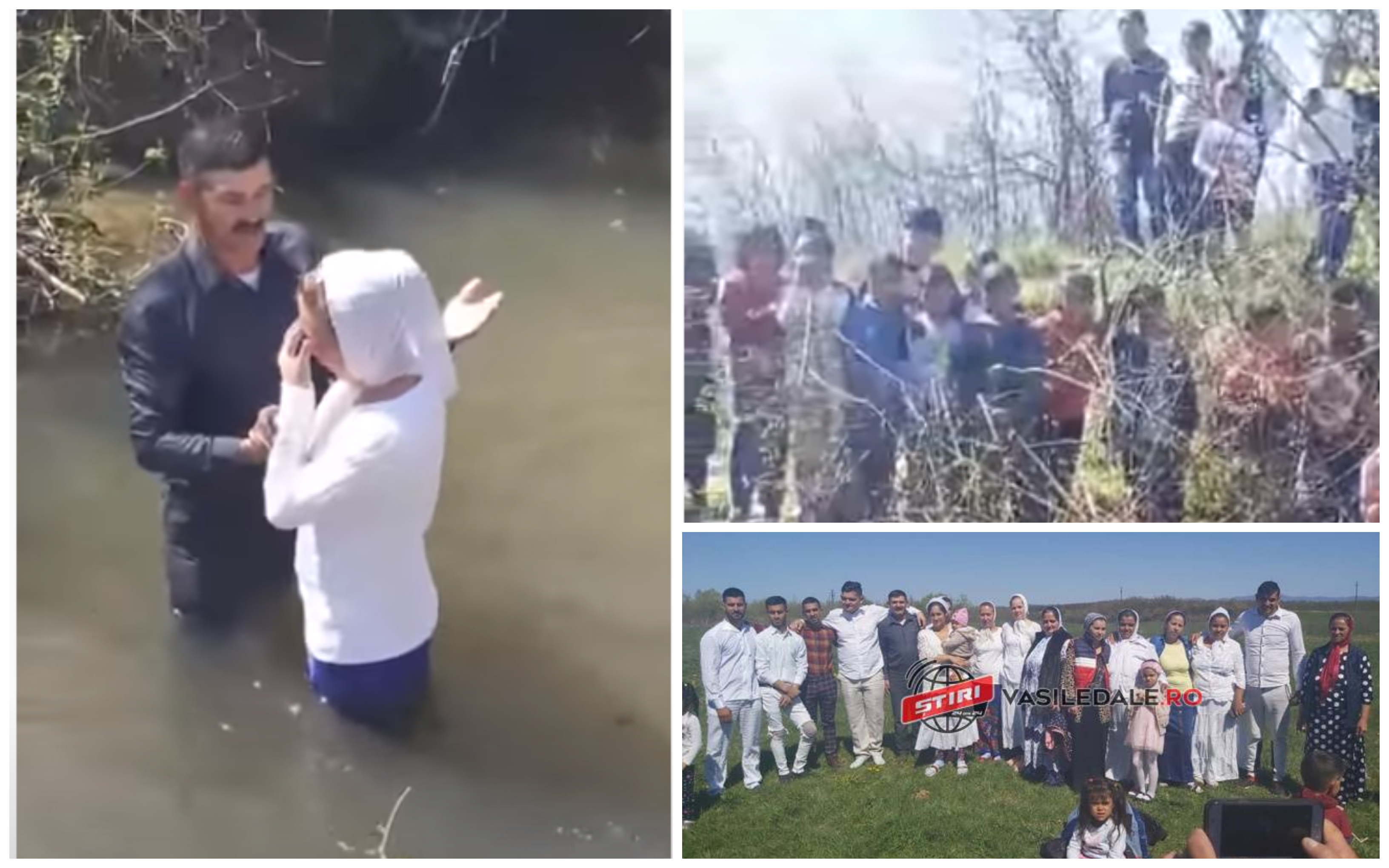 FOTO/VIDEO. Zeci de persoane (mulți copii) la ”botez” pe marginea râului! Imagini ireale!