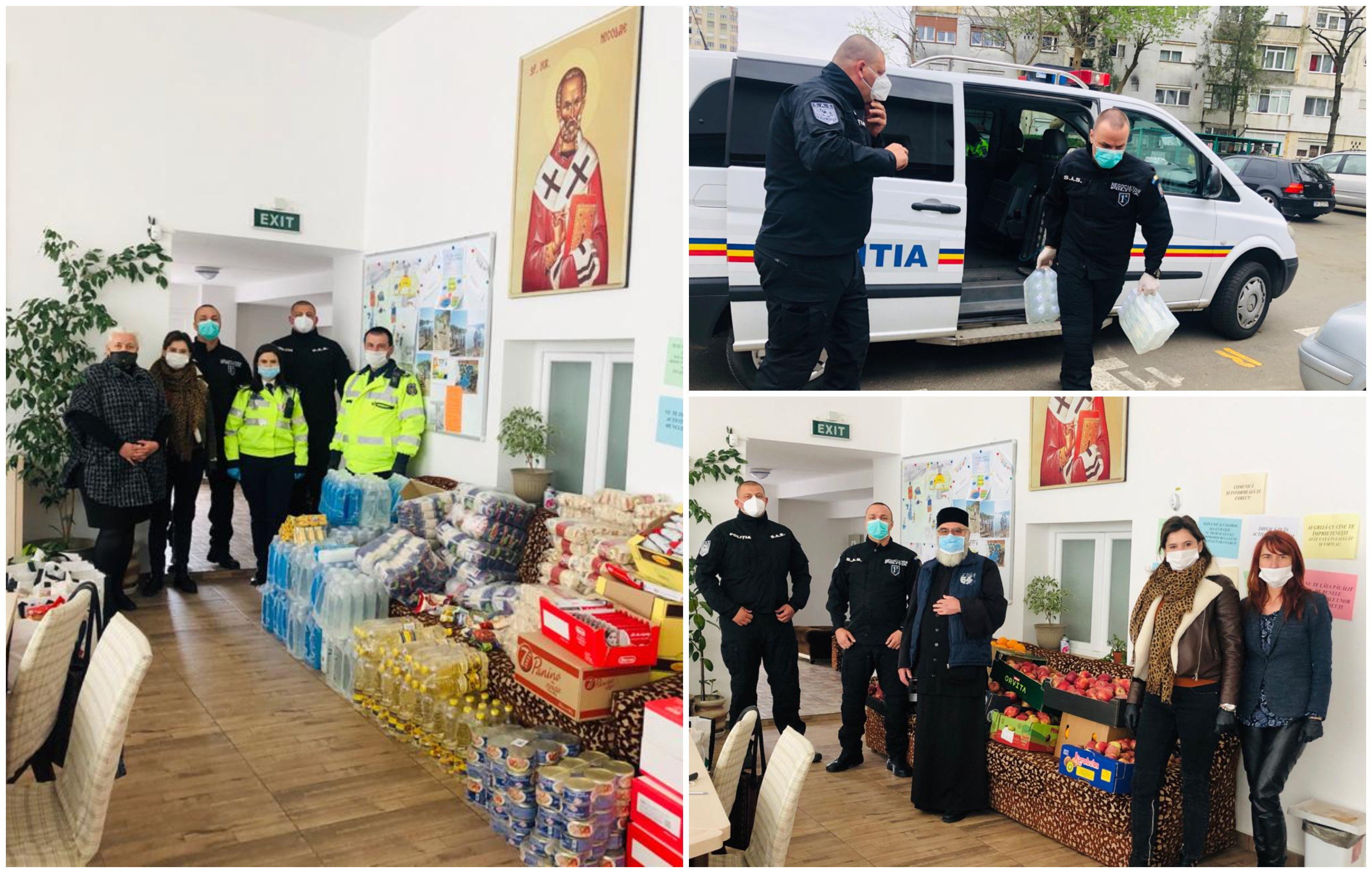 FOTOGALERIE. Polițiștii sătmăreni, donații consistente pentru familiile nevoiașe de Paște