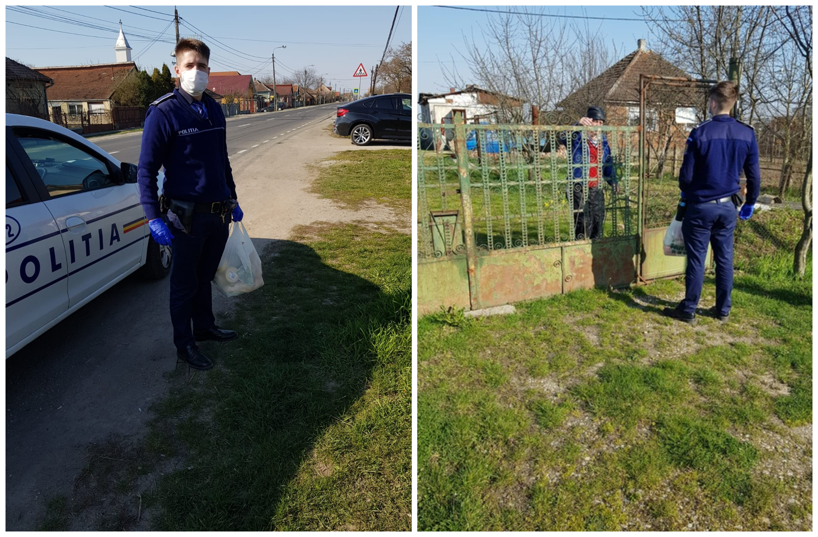 FOTO. Tineri polițiști din Satu Mare, cumpărături pentru un sătmărean în izolare