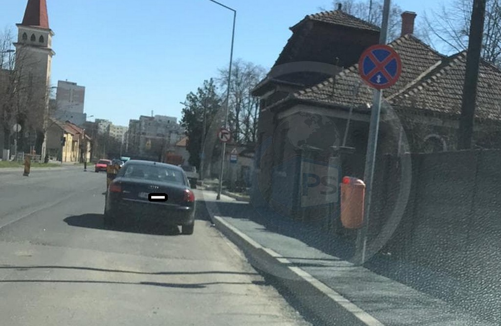 FOTO. Nu e glumă de 1 aprilie! Stâlpi în mijlocul unui trotuar din Satu Mare