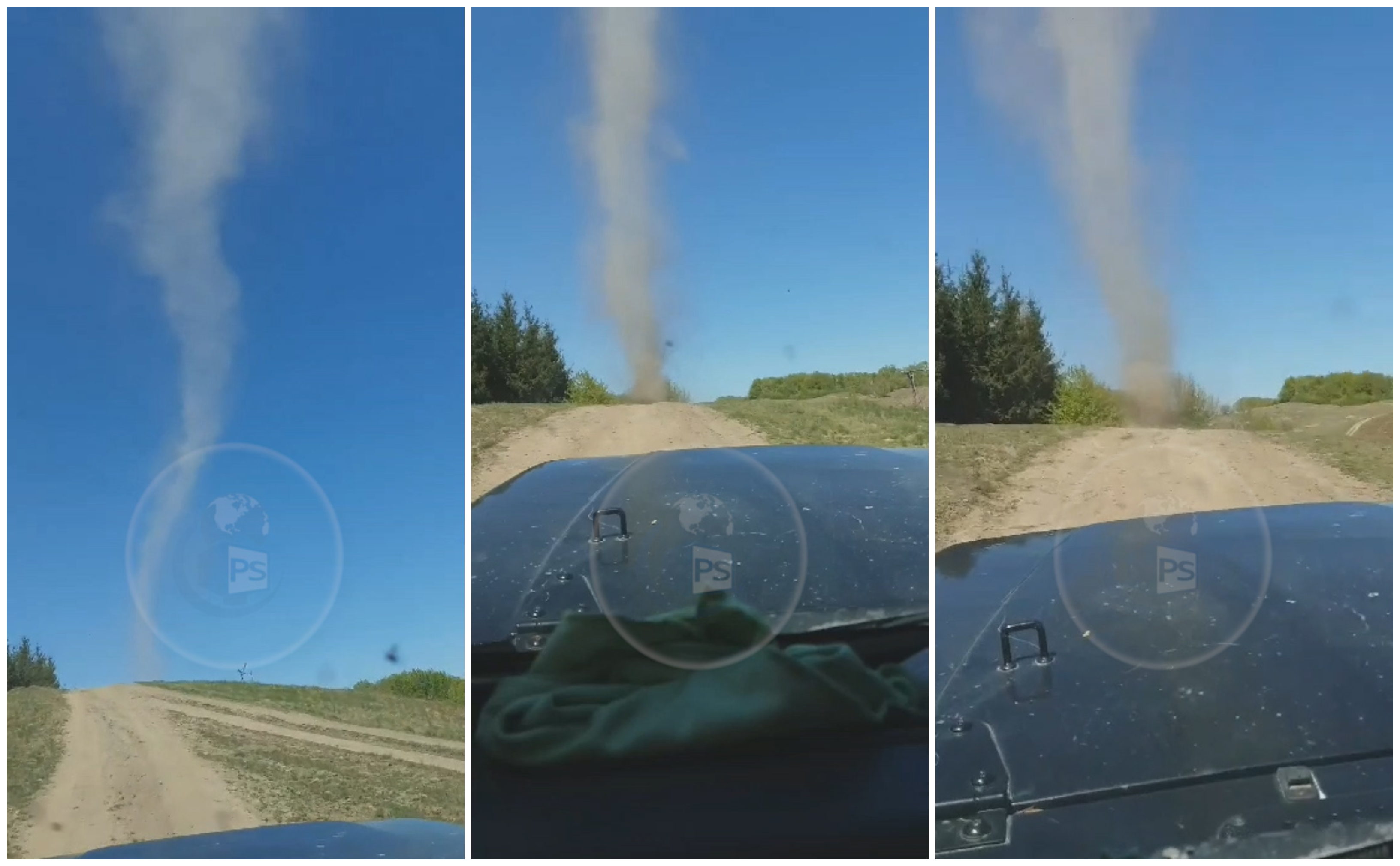 FOTO/VIDEO. ”Tornadă” surprinsă în județul Satu Mare. Un fenomen rar în România