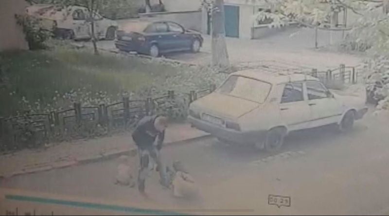 VIDEO. Vârstnică, cu un copilaș de mână, bătută crunt în plină stradă de un bărbat