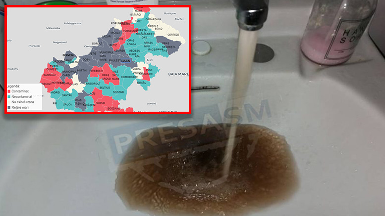 HARTĂ. Apă potabilă contaminată în zeci de localități din județul Satu Mare