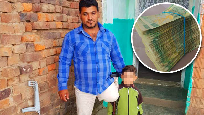 FOTO. Un copilaș și-a donat banii din pușculiță pentru a ajuta un tată fără picior