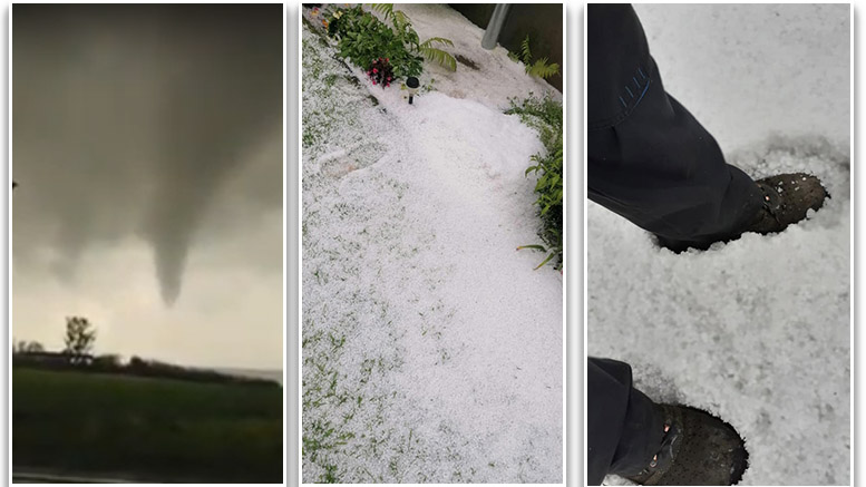 FOTO/VIDEO. Vremea severă în România. Vestul țării lovit de grindină, tornadă în nord-est