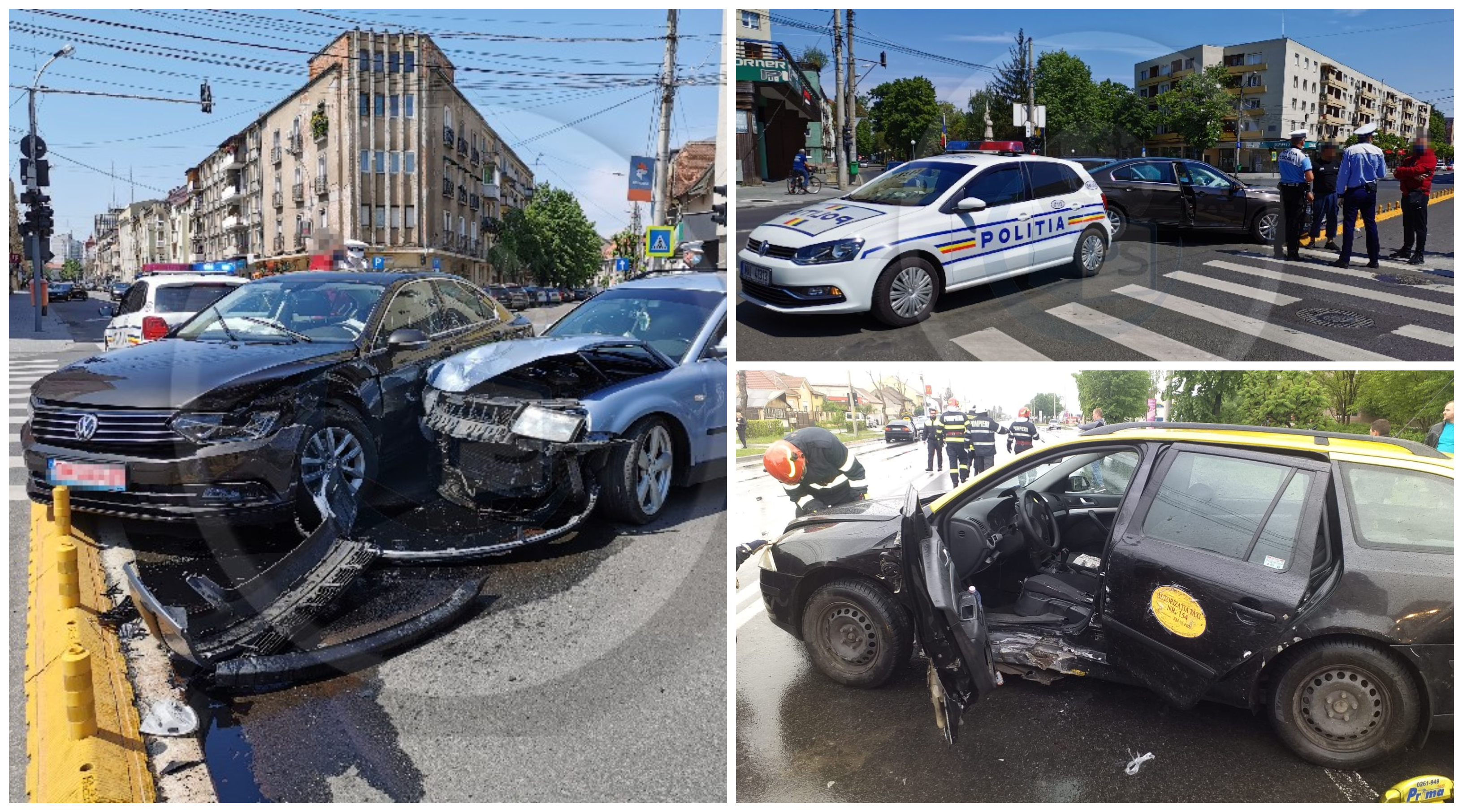 FOTOGALERIE. Accidente în lanț după oprirea semafoarelor în Satu Mare. Greu cu prioritățile
