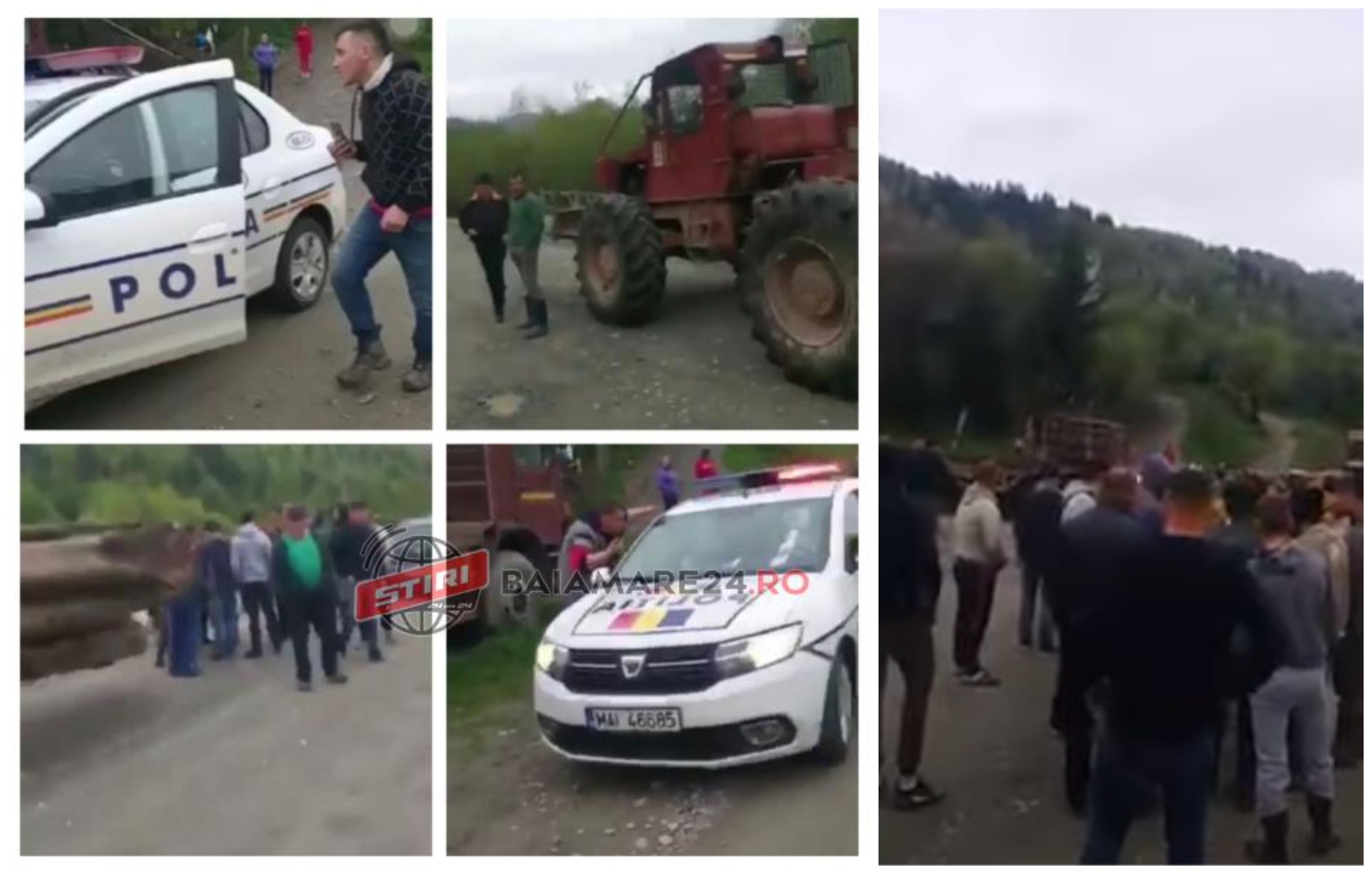 VIDEO. Protest! Zeci de oameni au blocat un transport ilegal de lemne