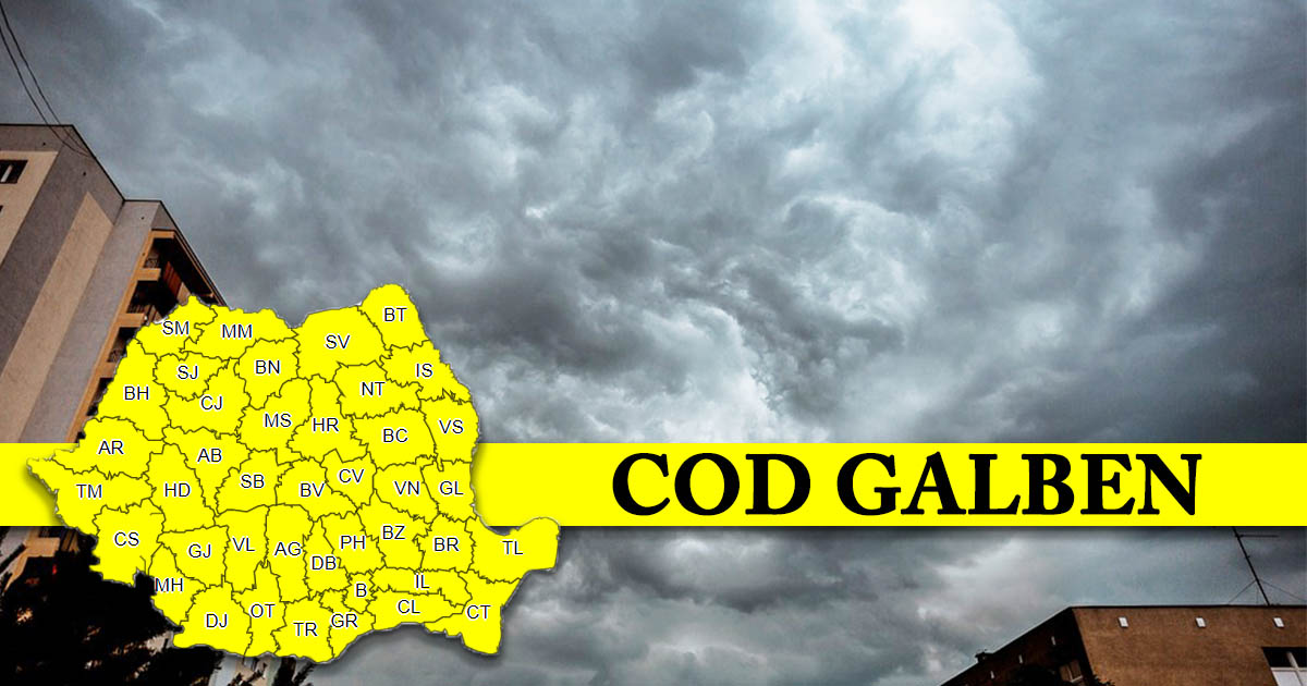 Codul galben a fost prelungit. Când expiră noua avertizare meteo