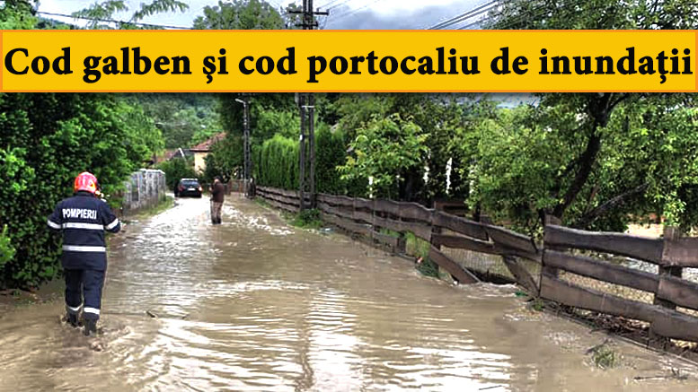 Cod portocaliu și cod galben de inundații pe râuri din județ. Apele Române, apel la cetățeni și autorități