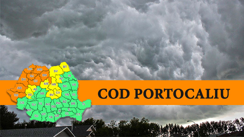 Cod portocaliu în această seară la Satu Mare: Averse, vijelii și descărcări electrice