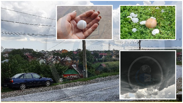 VIDEO. Grindina de dimeniuni medii a lovit Tășnadul. Cod portocaliu în județ!