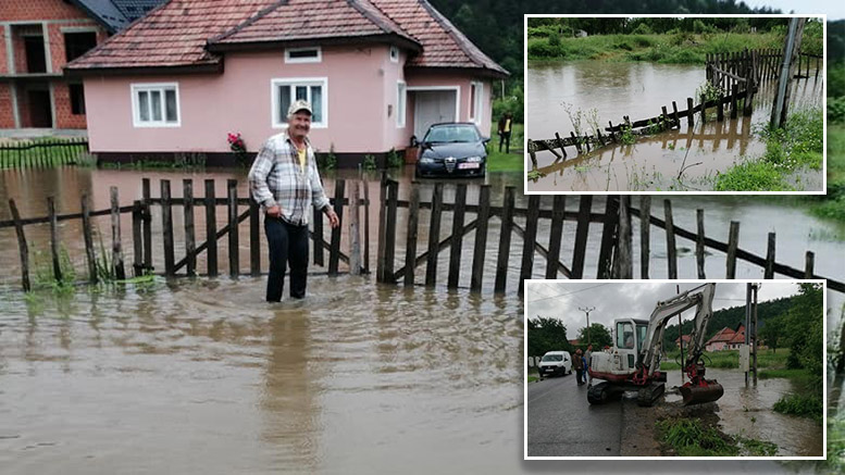 FOTO. Probleme și în Călinești-Oaș, din cauza precipitațiilor. Gospodării inundate