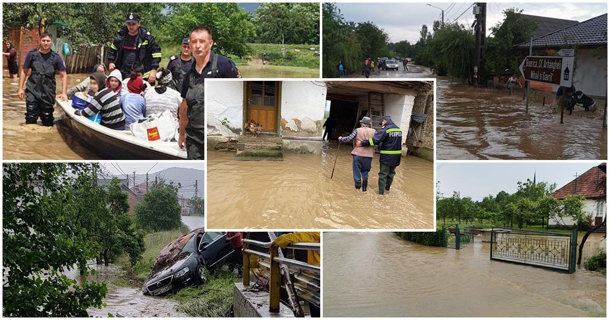 FOTO/VIDEO. Vremea severă face prăpăd în țară. Drumuri transformate în râuri, case și culturi afectate, persoane evacuate