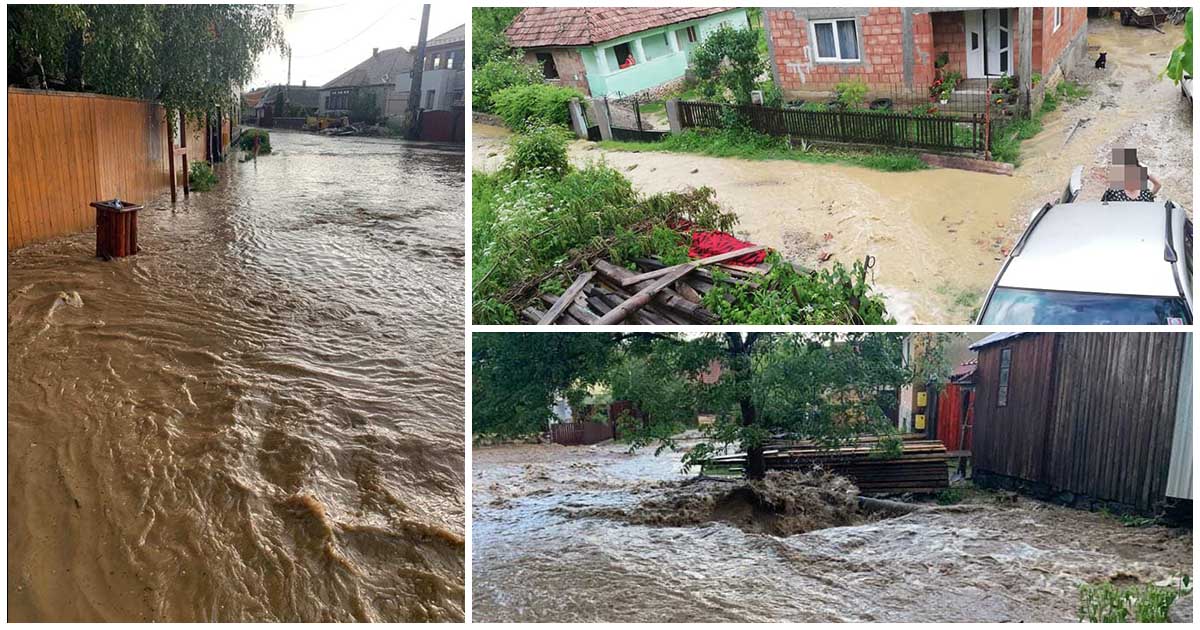 FOTO/VIDEO. Inundații și în județele vecine. Ulițe și drumuri transformate în râuri