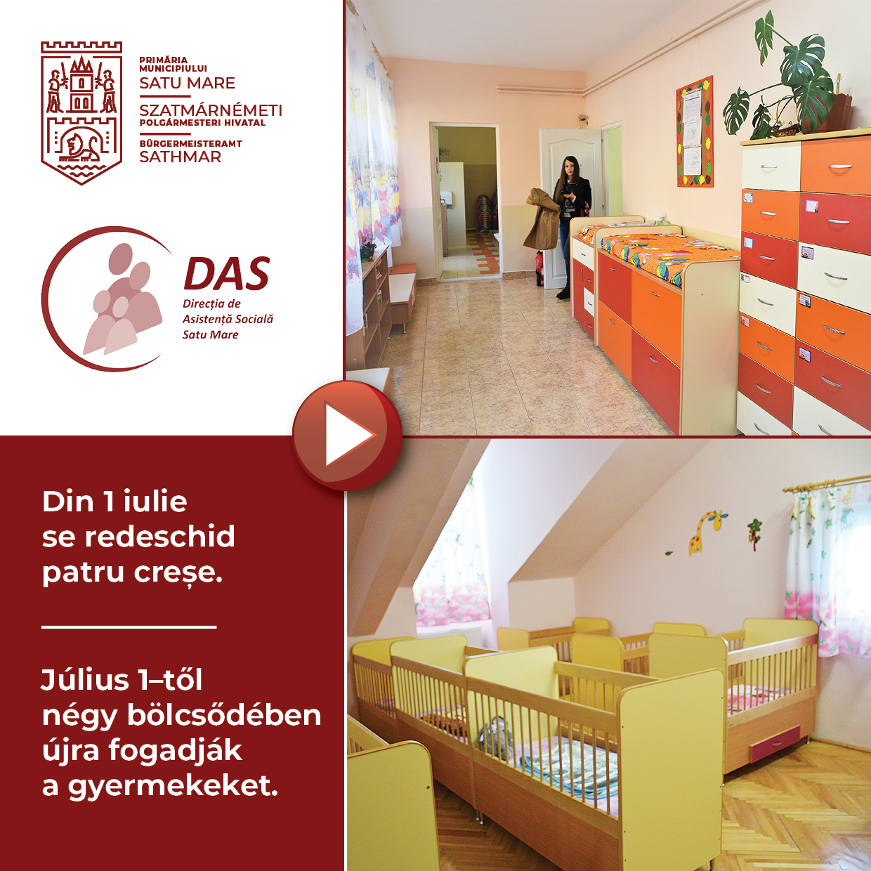 OFICIAL. Se redeschid creșele în municipiul Satu Mare! Lista completă