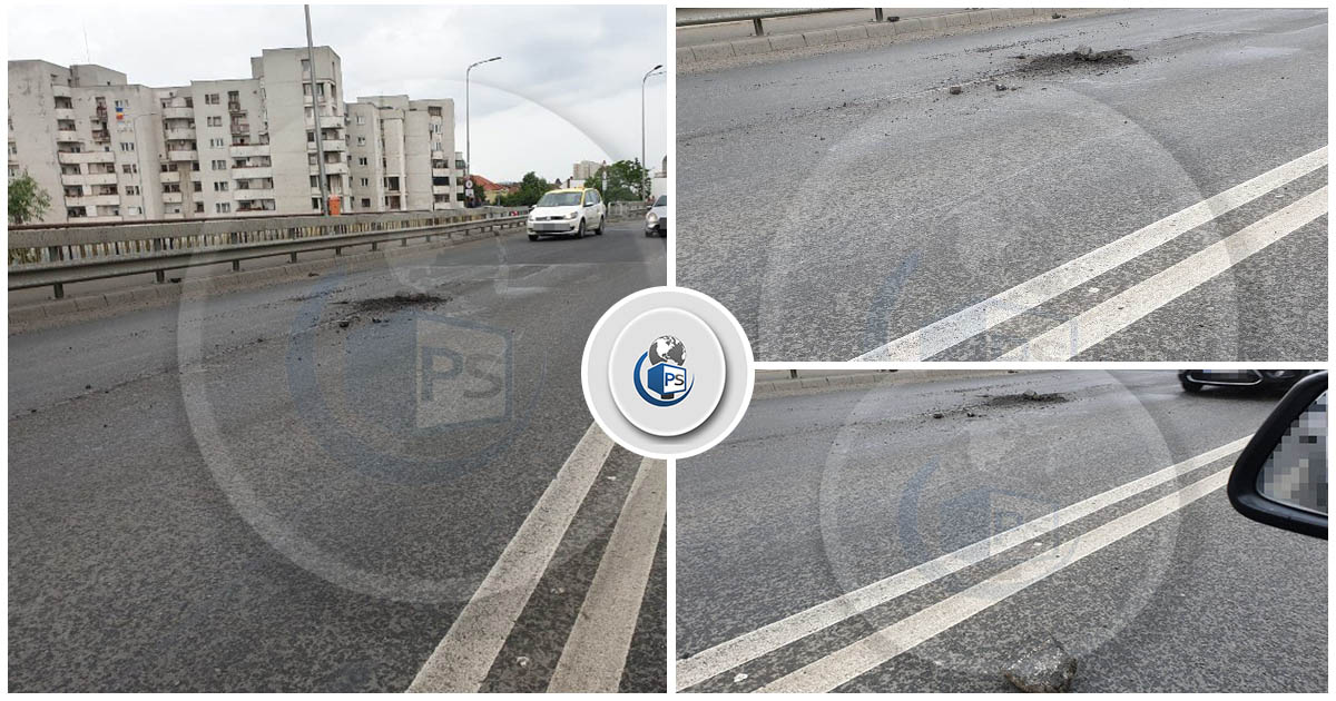 FOTO/VIDEO. Asfaltul de pe Podul Decebal ”pușcă” din nou. Firma, dată în judecată