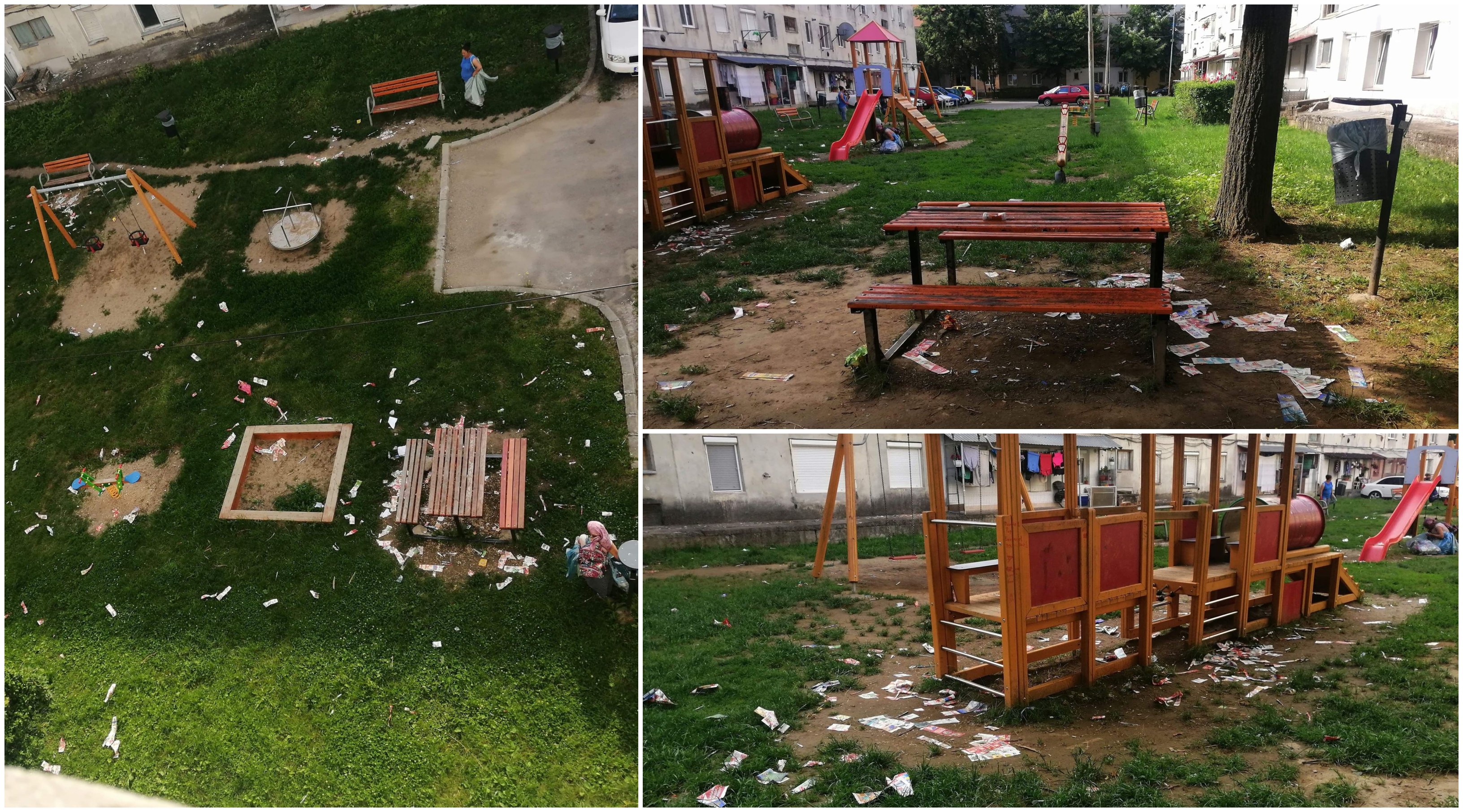 FOTO. ”Marea relaxare” la unii sătmăreni. Dezastru lăsat pe spațiile verzi, în Satu Mare