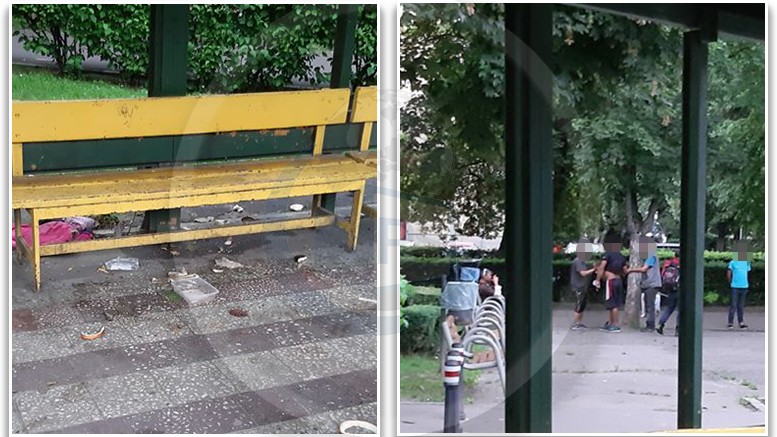 FOTO. Mizerie și scandal la doi pași de Unitatea de Urgențe. Stația de autobuz, focar de infecție