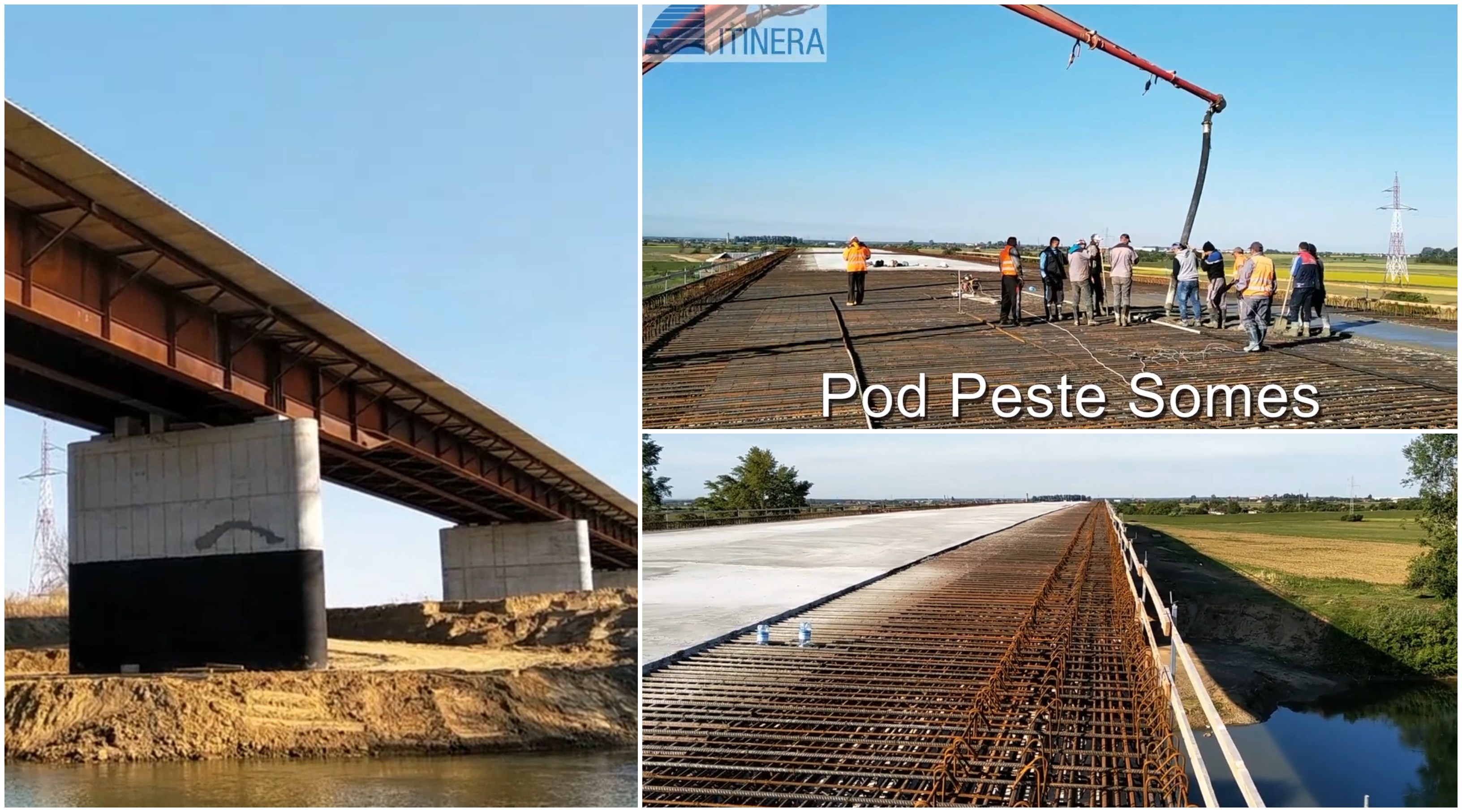 FOTO/VIDEO. Podul peste Someș, în Satu Mare, tot mai aproape de finalizare