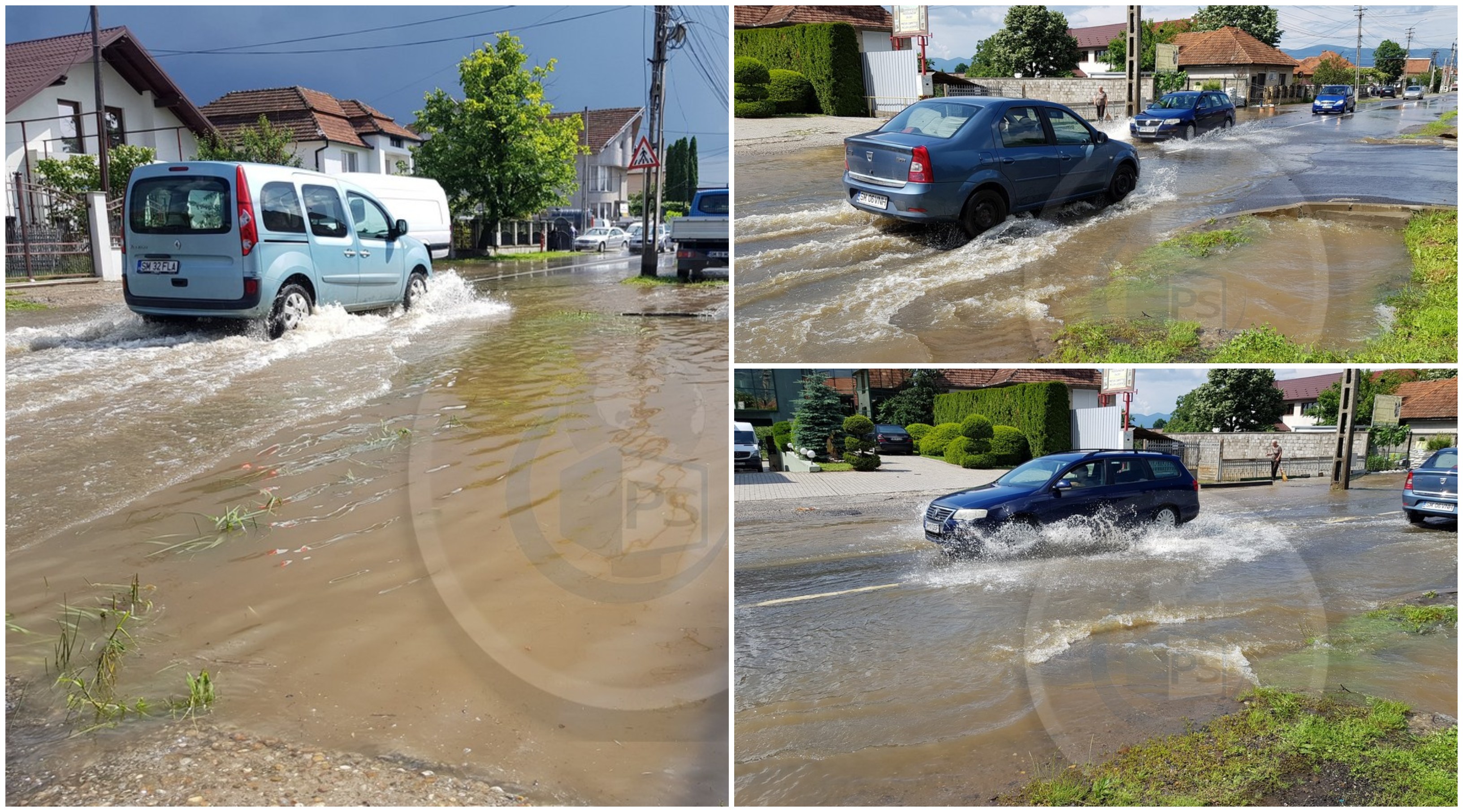 FOTO/VIDEO. Centrul orașului Negrești-Oaș, sub apă. Localnicii sunt disperați
