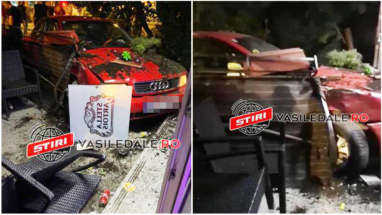 FOTO/VIDEO. Urmărire ca-n filme terminată într-o terasă. Tinerii au scăpat la milimetru